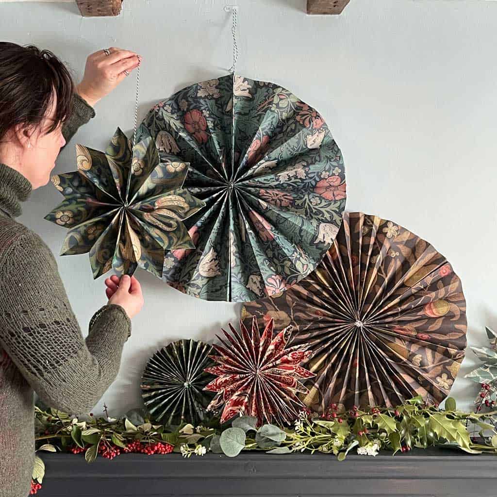 How to make DIY Paper Fan Decorations by The Listed Home